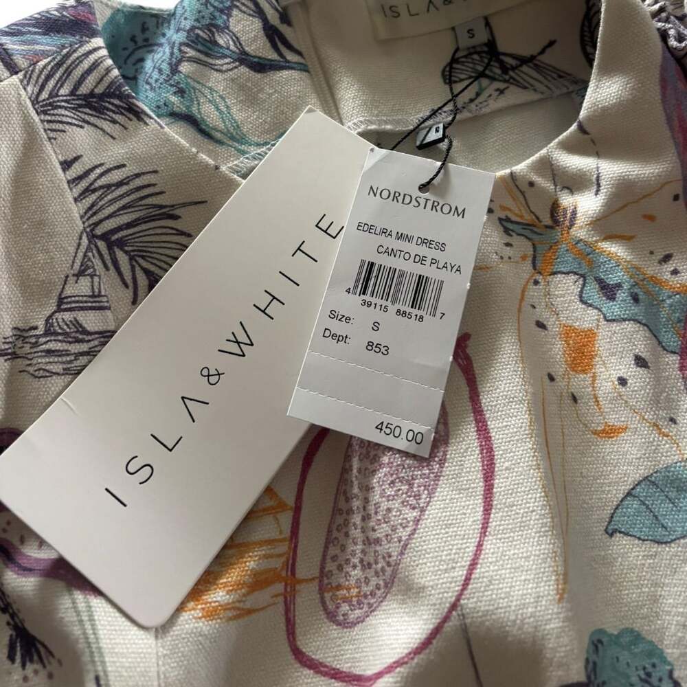 NWT Isla & White Edelira Canto de Playa Mini Dress Size S - Picture 4 of 6